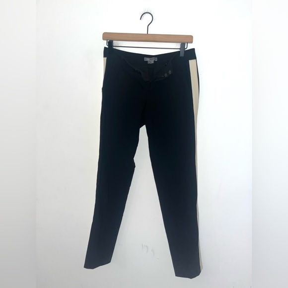 VINCE Strapping Trousers Black Low Rise Pants White Racer Stripe Size 0 - Picture 6 of 15